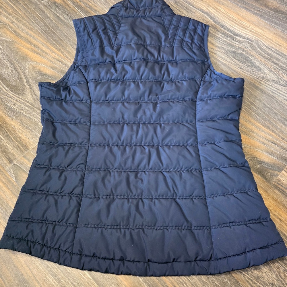 Tommy Hilfiger Sport Womens Navy Blue Quilted Puffer Vest Mock Neck Large - Picture 9 of 9